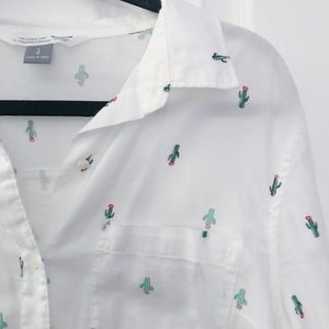 cacti print button down // never worn